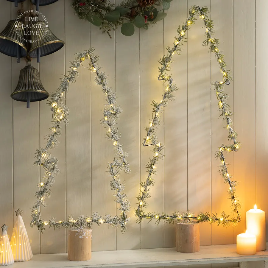 LED Light-Up Christmas Tree with Frosted Garland