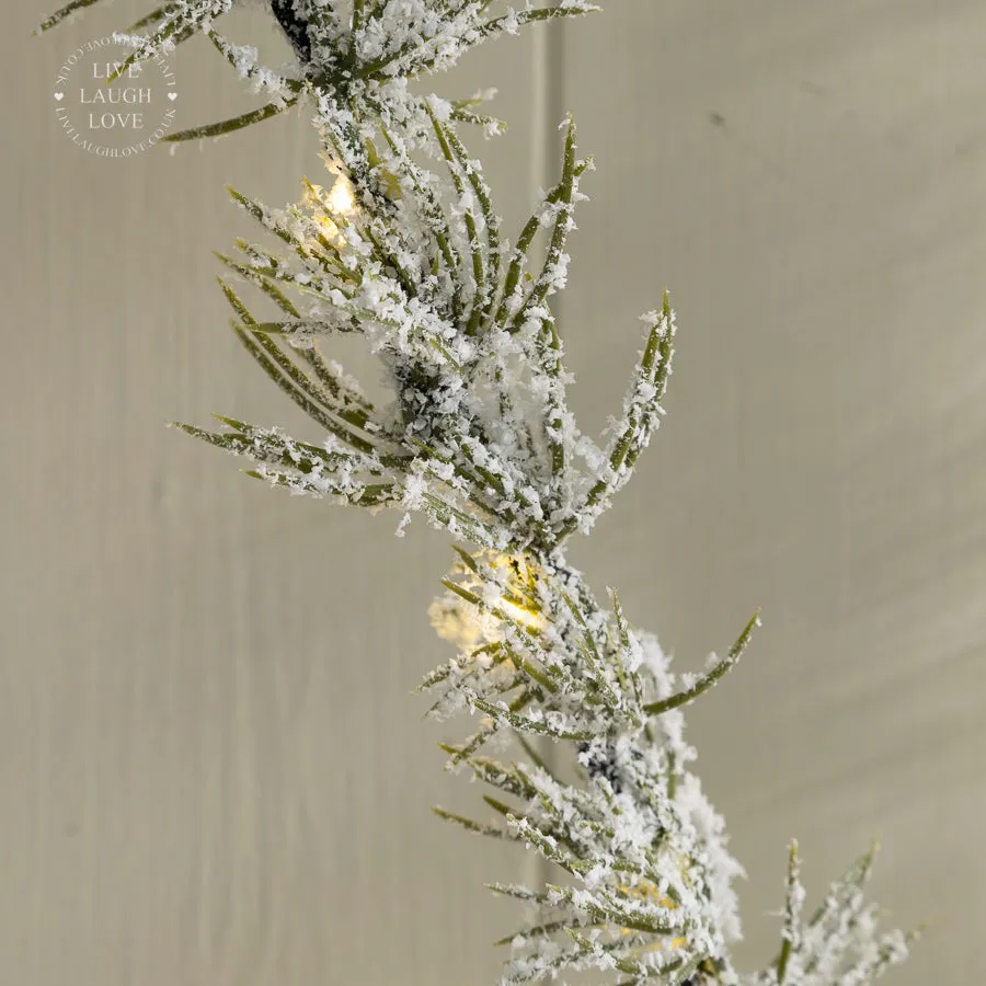 LED Light-Up Christmas Tree with Frosted Garland