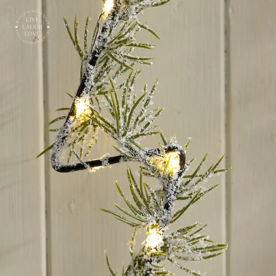 LED Light-Up Christmas Tree with Frosted Garland