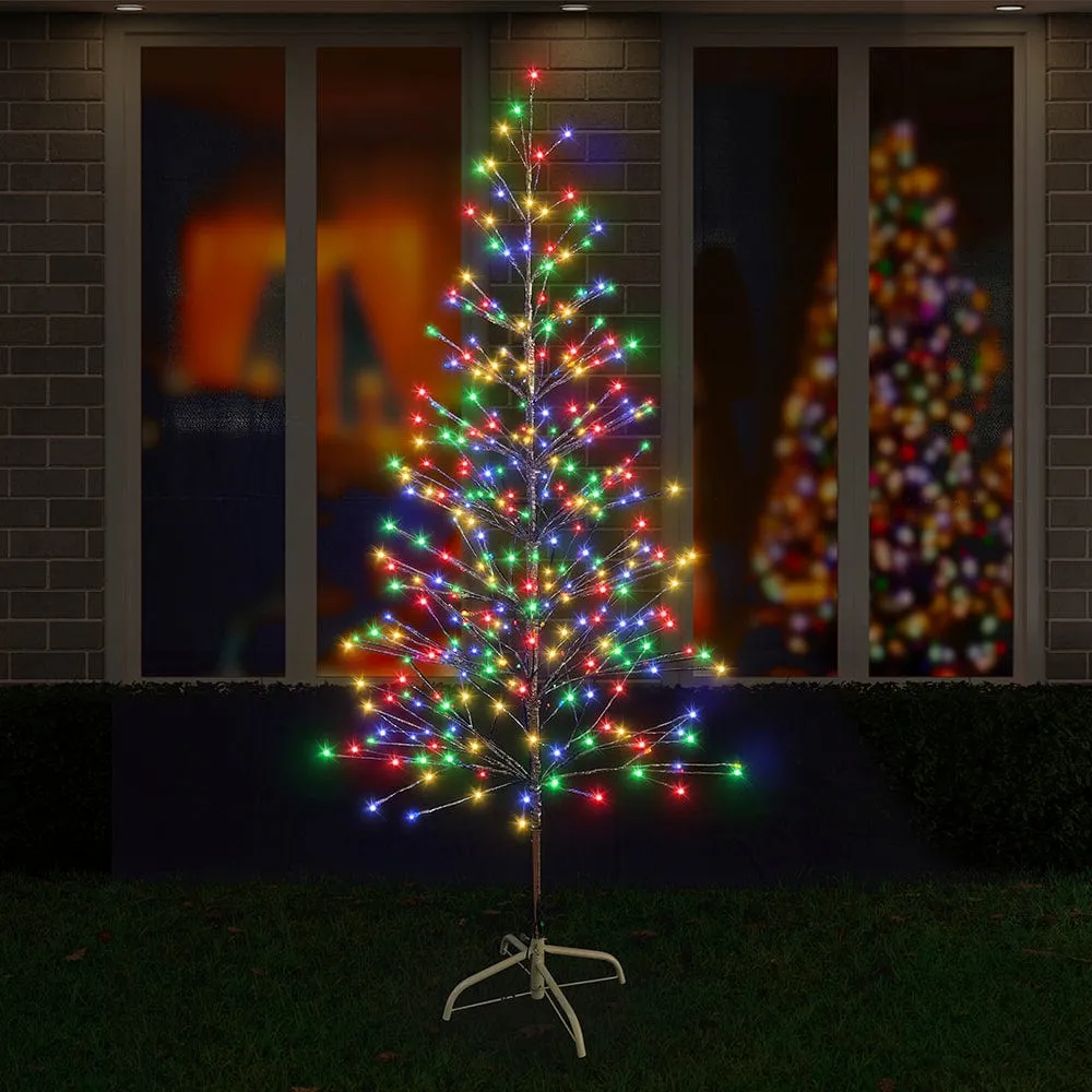 LED Multi Sparkle Silver Wrap Tree (2.1m)