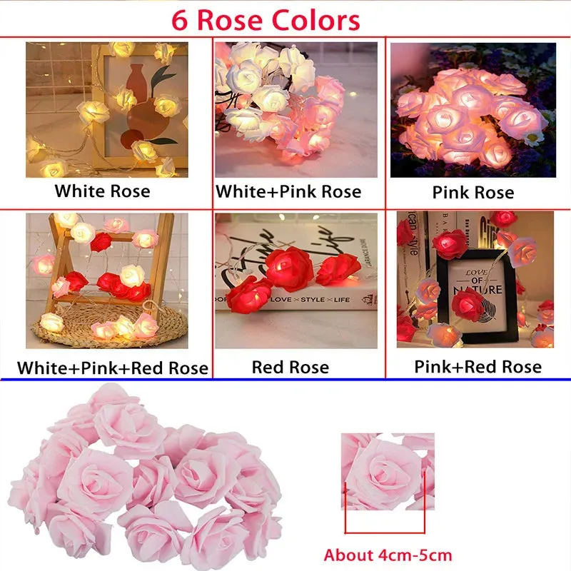 LED Rose Flower Fairy Lights for Decoration