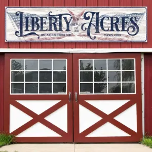 Liberty Acres Patriotic Large Barn Sign - American Flag and Eagle