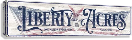 Liberty Acres Patriotic Large Barn Sign - American Flag and Eagle