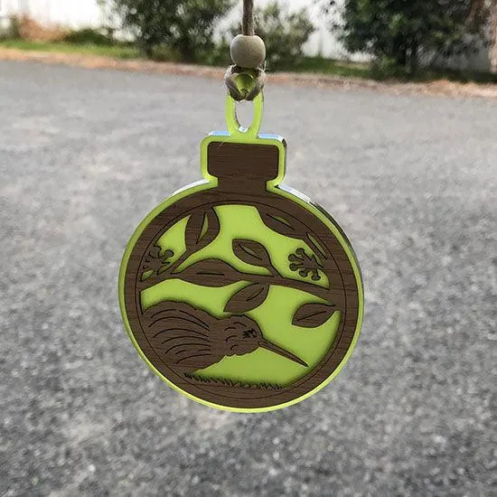 Lime Green Kiwi Christmas Ornament