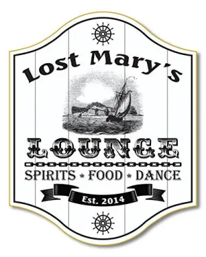 Lounge Spirits Food Dance Custom Wooden Novelty Sign