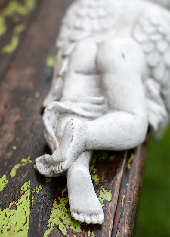 Lovely Sleeping Angel Statue for Garden, Beautiful Cute Garden Courtyard Ornaments, Unique Modern Garden Sculptures, Creative Villa Outdoor Decor Gardening Ideas