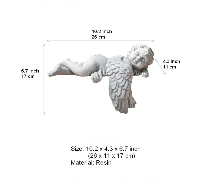 Lovely Sleeping Angel Statue for Garden, Beautiful Cute Garden Courtyard Ornaments, Unique Modern Garden Sculptures, Creative Villa Outdoor Decor Gardening Ideas