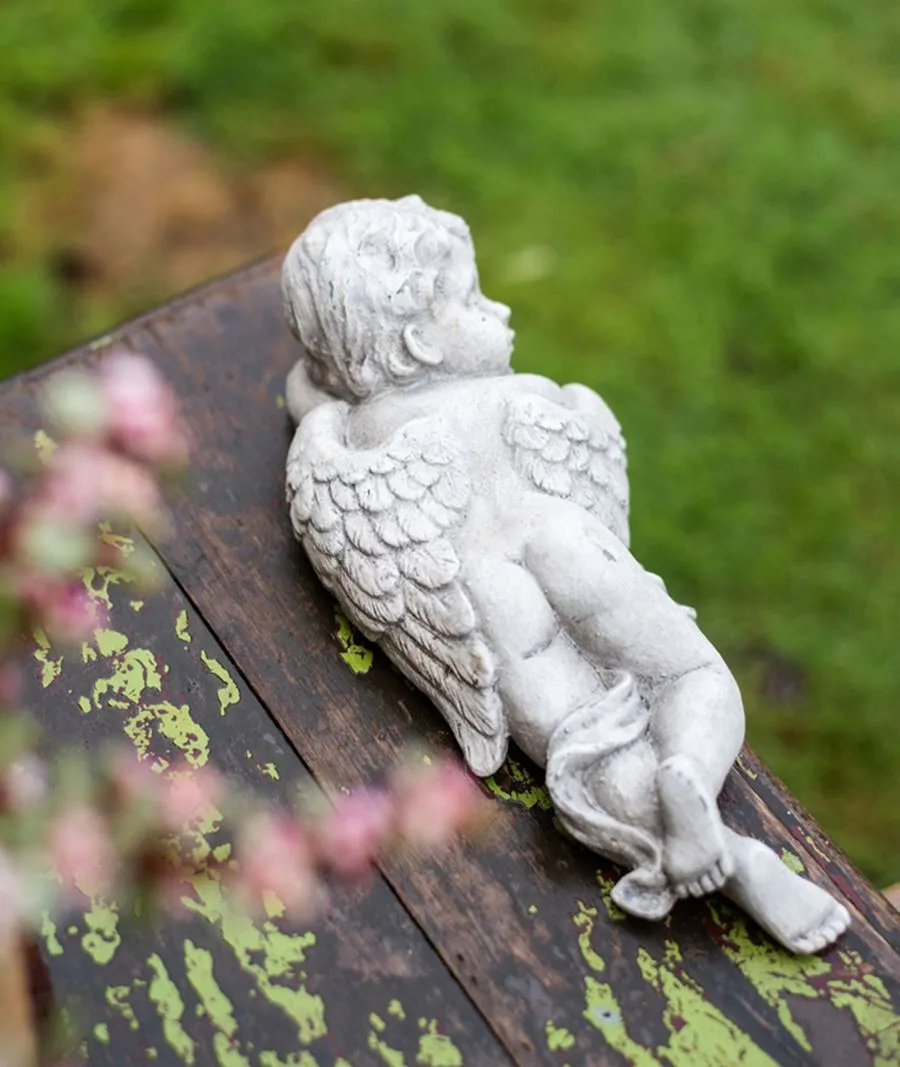 Lovely Sleeping Angel Statue for Garden, Beautiful Cute Garden Courtyard Ornaments, Unique Modern Garden Sculptures, Creative Villa Outdoor Decor Gardening Ideas