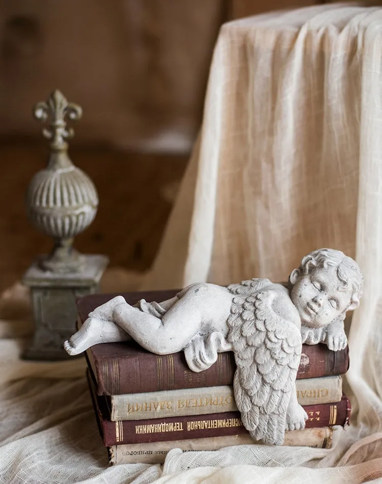 Lovely Sleeping Angel Statue for Garden, Beautiful Cute Garden Courtyard Ornaments, Unique Modern Garden Sculptures, Creative Villa Outdoor Decor Gardening Ideas