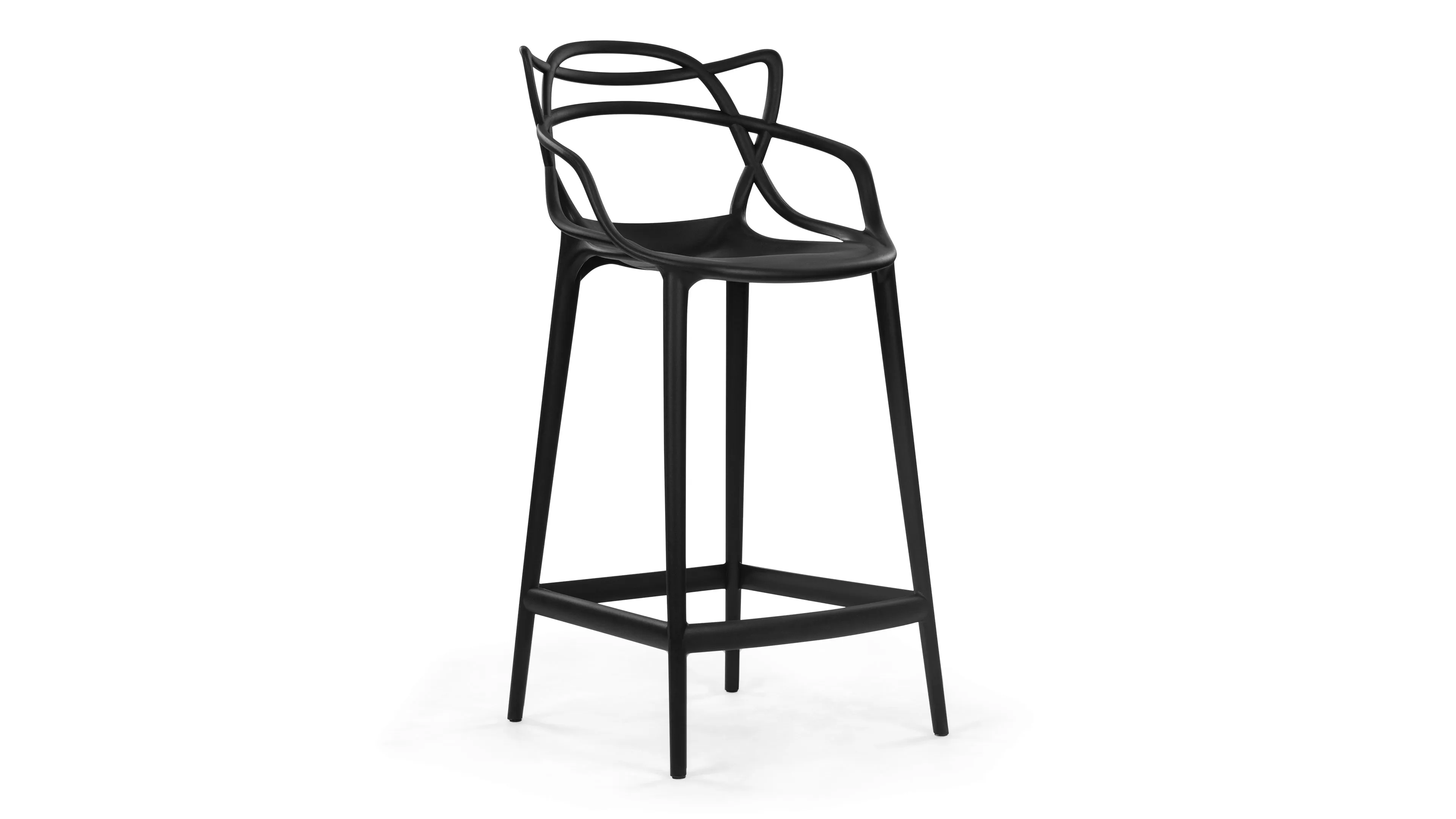 Masters - Masters Counter Stool, Black, 25.5" Seat Height