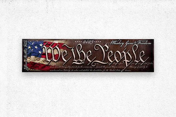 Metal Flag Art - We the People Barn Sign Personalized with American Flag