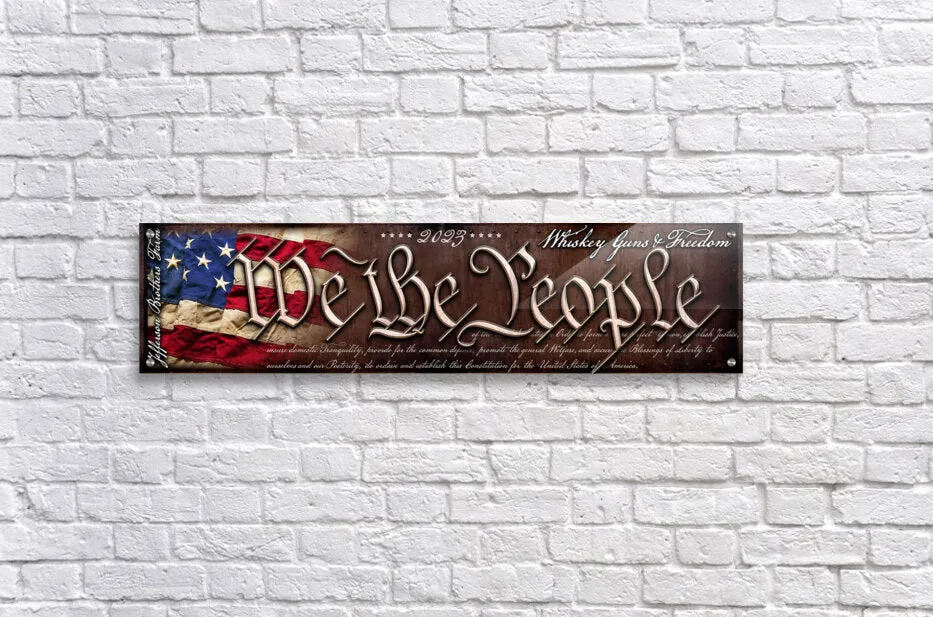 Metal Flag Art - We the People Barn Sign Personalized with American Flag