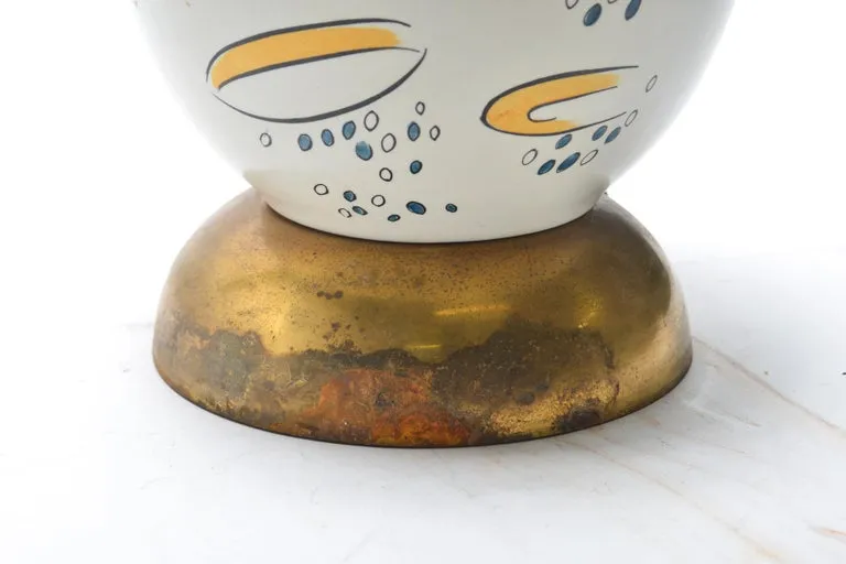 Mid-Century Modern Ceramic and Gold-Tone Table Lamp