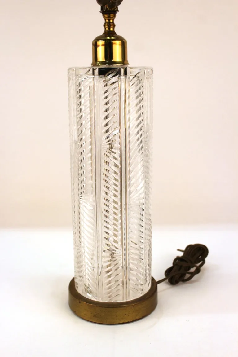 Mid-Century Modern Cut Crystal Table Lamp