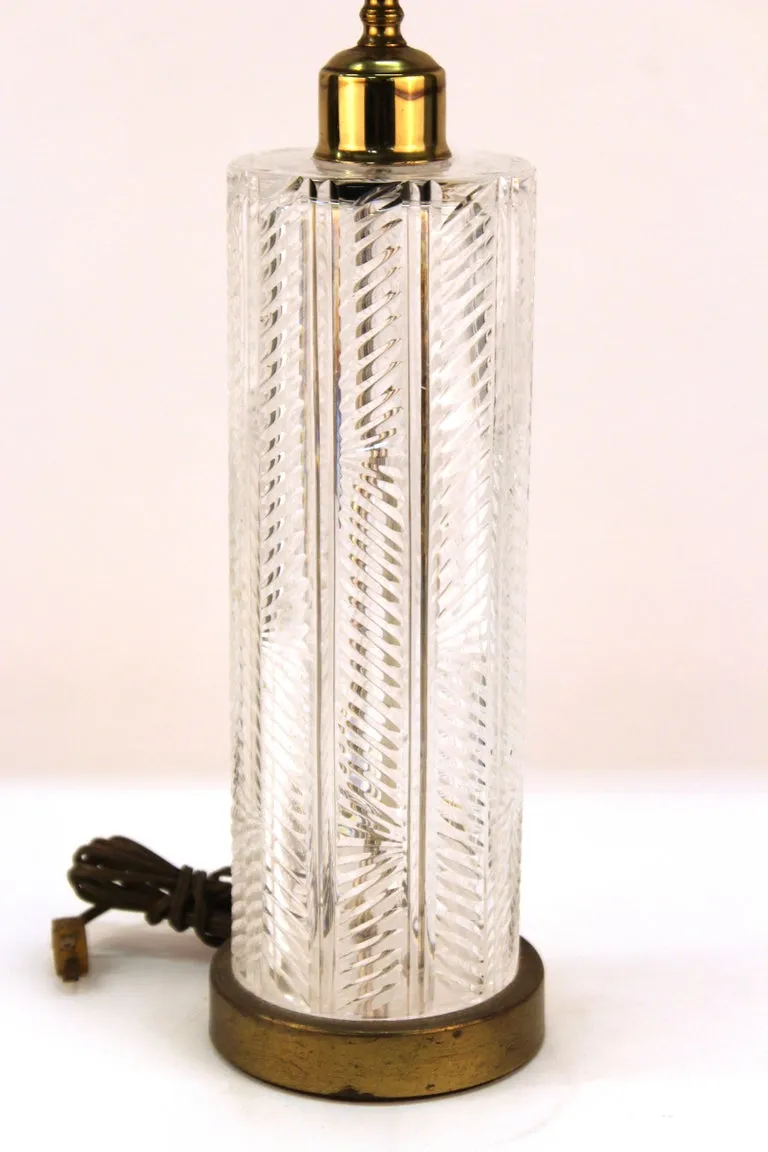 Mid-Century Modern Cut Crystal Table Lamp