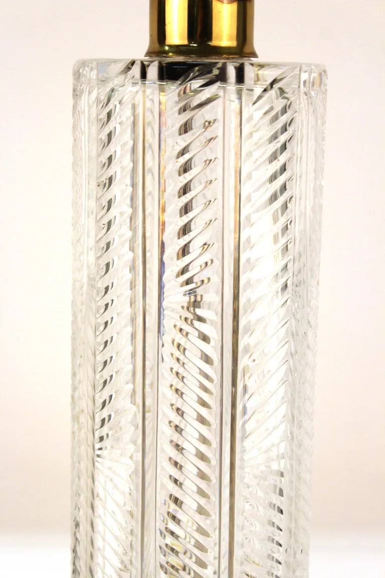 Mid-Century Modern Cut Crystal Table Lamp