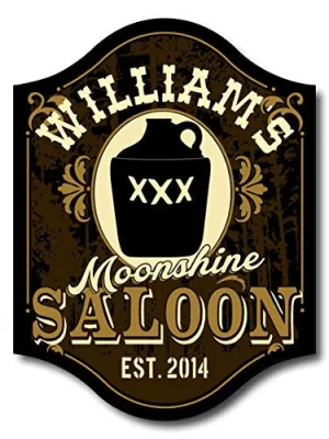 Moonshine Saloon Custom Wooden Novelty Sign