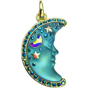 Mystic Venus Moon Shadow 35mm Open Ring Charm (Goldtone/Blue Sphinx)