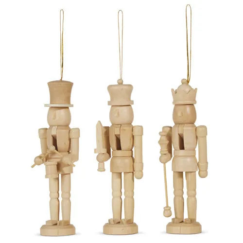 Natural Wooden Nutcracker Ornament