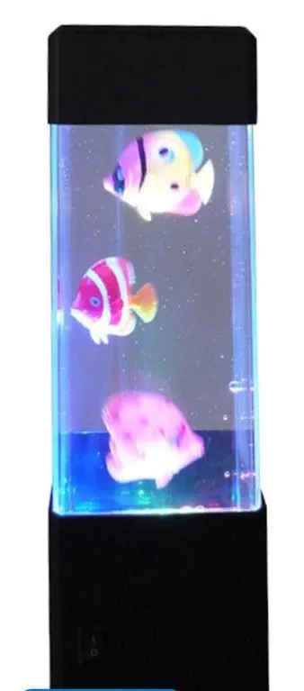 Night Light - Unique Lava Lamp - Water Lamp( Fish, Jellyfish or Volcano)