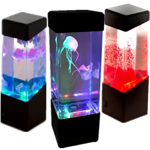 Night Light - Unique Lava Lamp - Water Lamp( Fish, Jellyfish or Volcano)