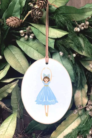 Oval Ornament-Blue Ballerina