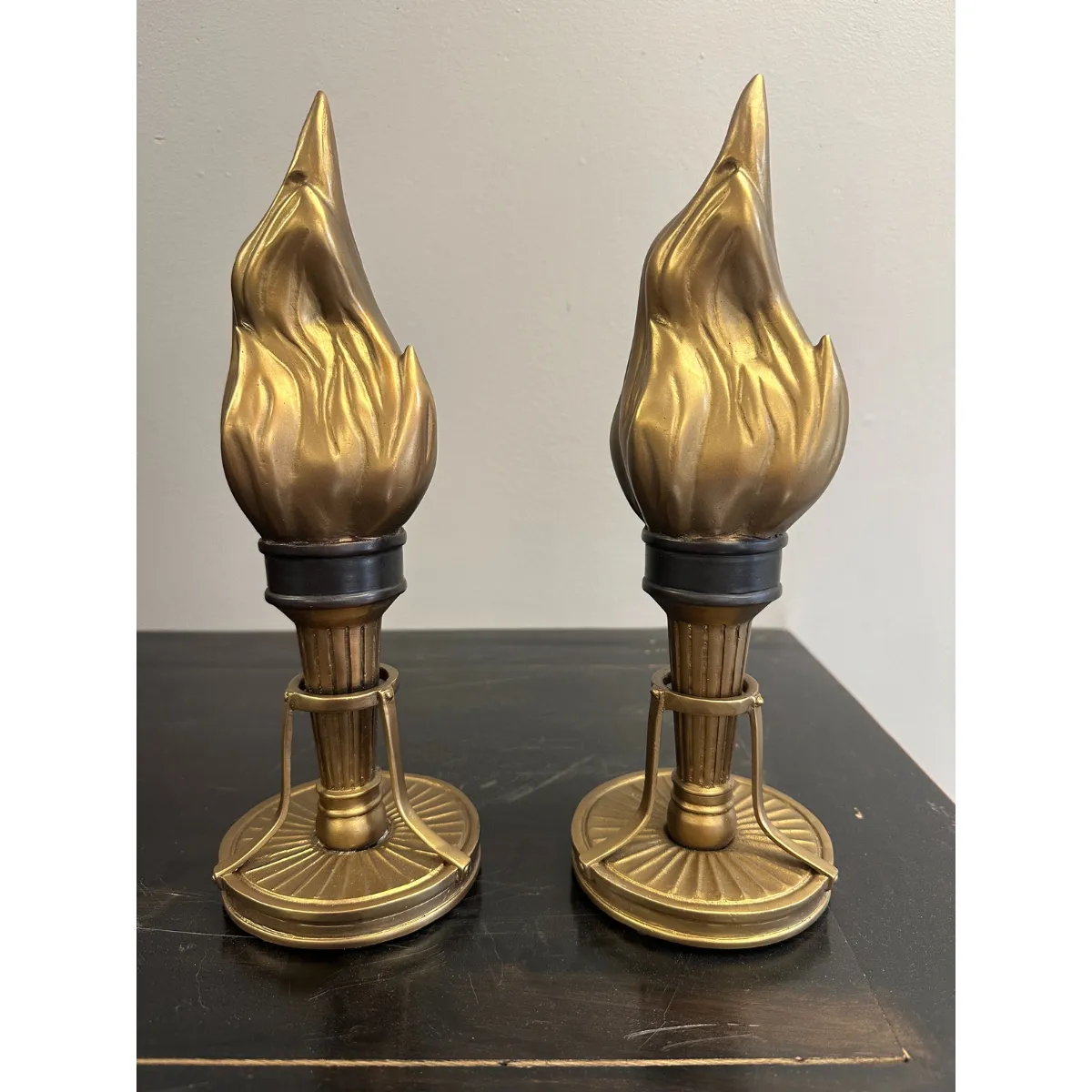 Pair of Bronze Torches