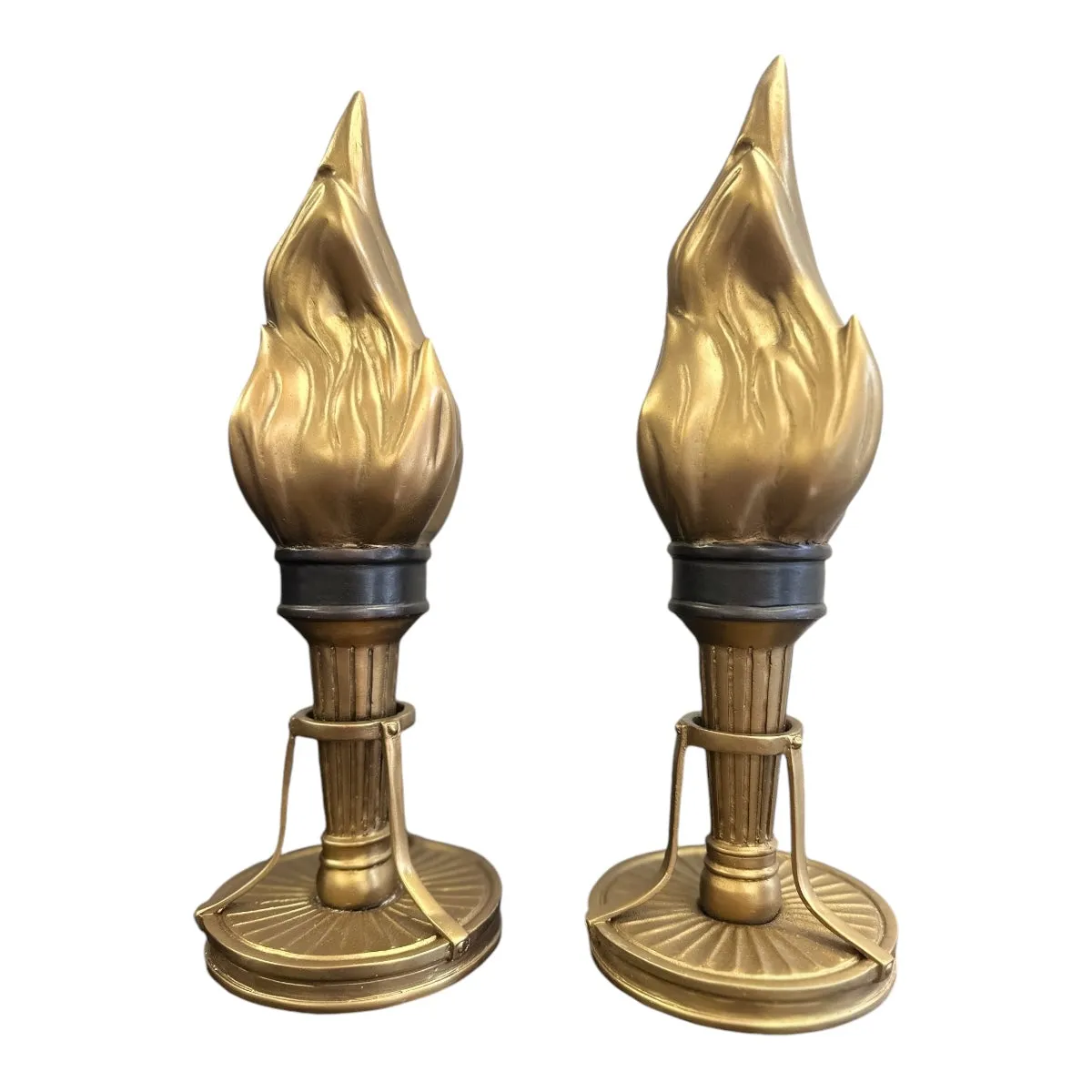 Pair of Bronze Torches