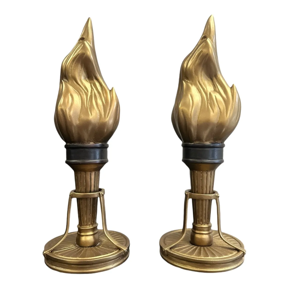 Pair of Bronze Torches