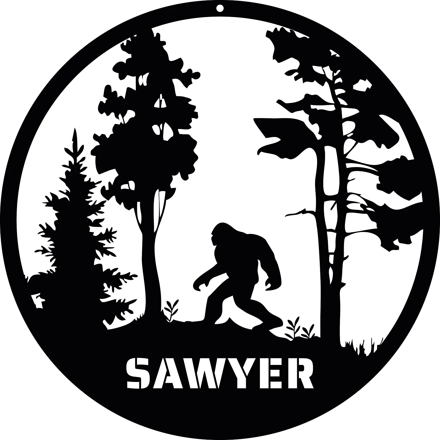 Personalized Bigfoot Metal Sign - Custom Metal Sasquatch Wall Sign - Wall Decor Metal Art - Metal Signs For Home