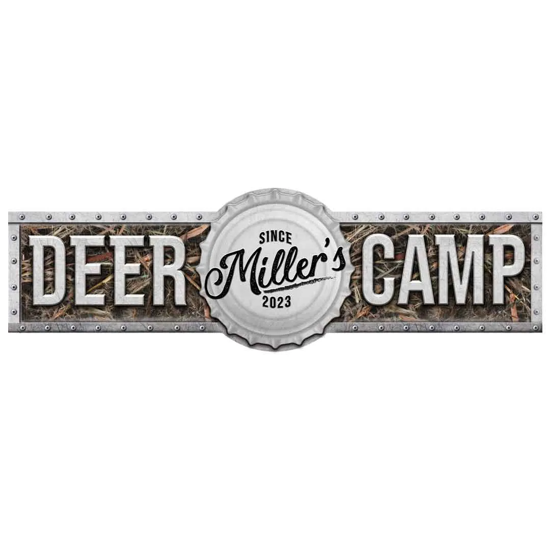 Personalized Deer Hunting Decor - Metal Deer Camp Barn Sign