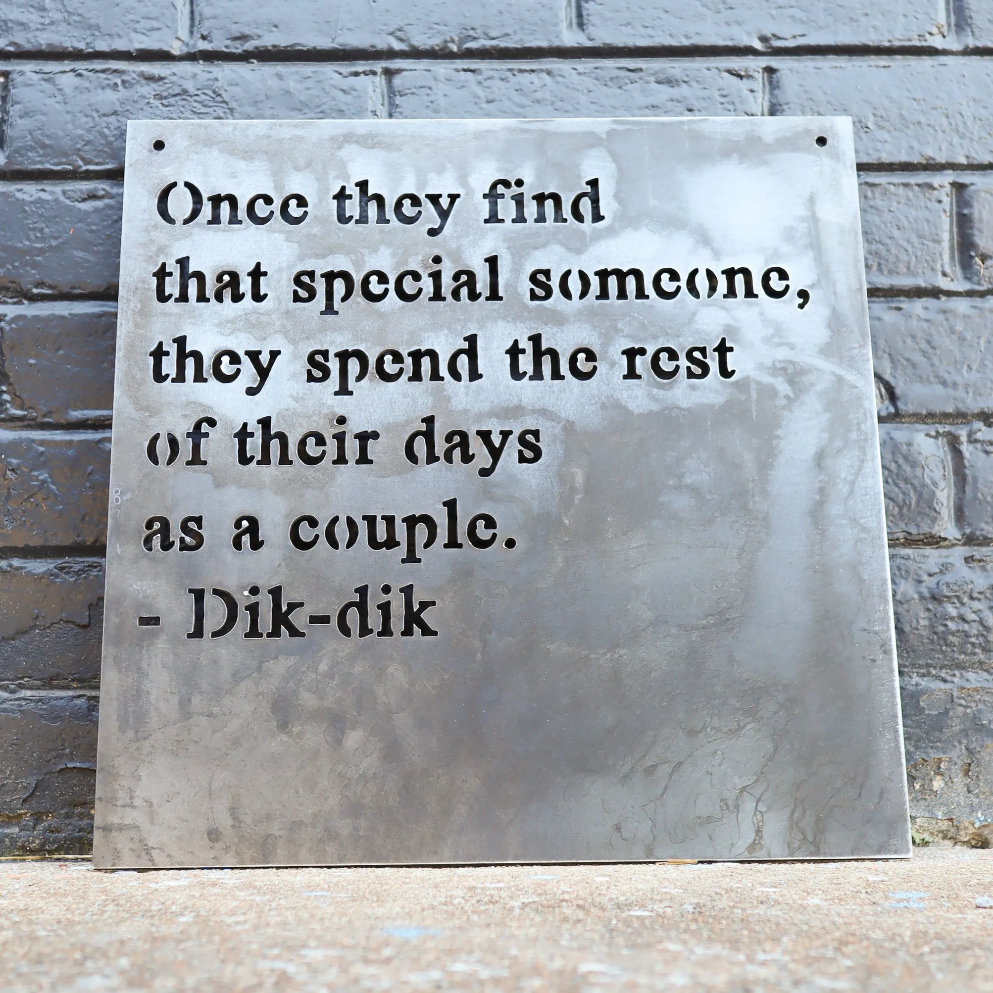 Personalized Gift Quote Wedding Sign - Personalized Metal Rustic Decor - Custom Words Wall Art