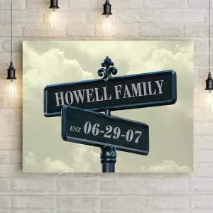 Personalized Street Signs Clouds Premium Canvas