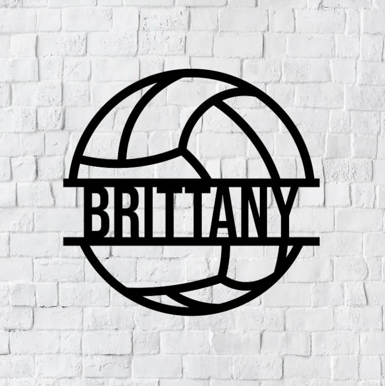 Personalized Volleyball Metal Art Sign - Custom Volleyball Name Metal Sign - Metal Decor Wall Art