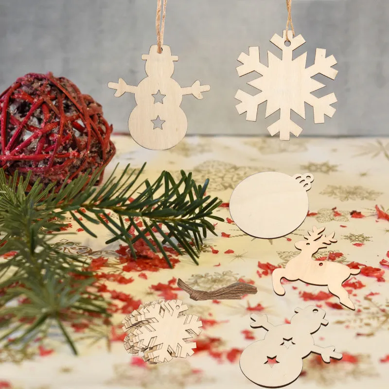 Poppy Crafts Wooden Ornaments Set - Christmas Collection - Stocking