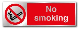 Prestige Silver - No Smoking Sign