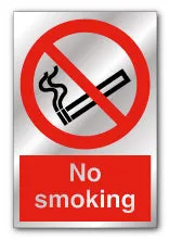 Prestige Silver - No Smoking Sign