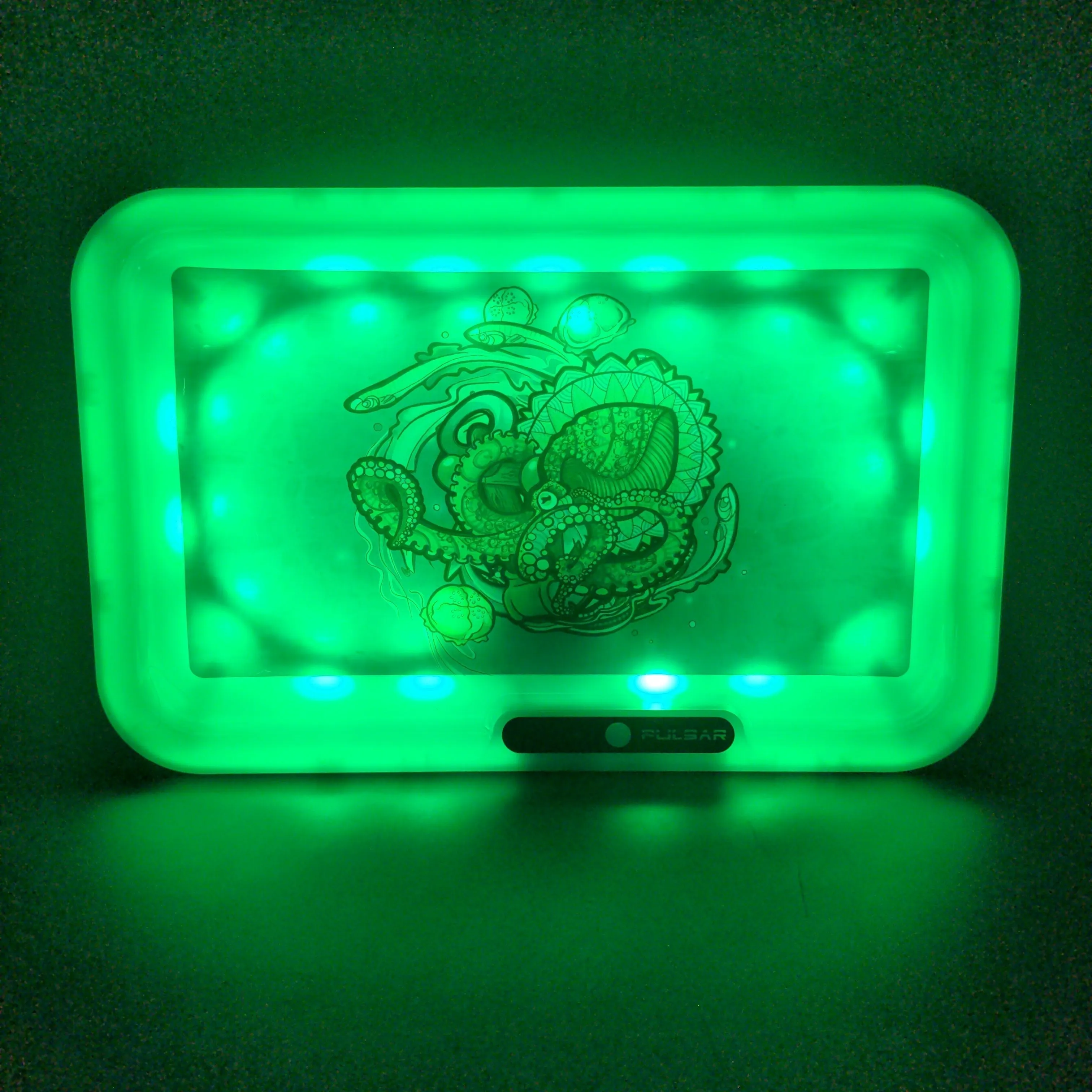 Pulsar Glow Psychedelic Octopus LED Rolling Tray | 11 x 7