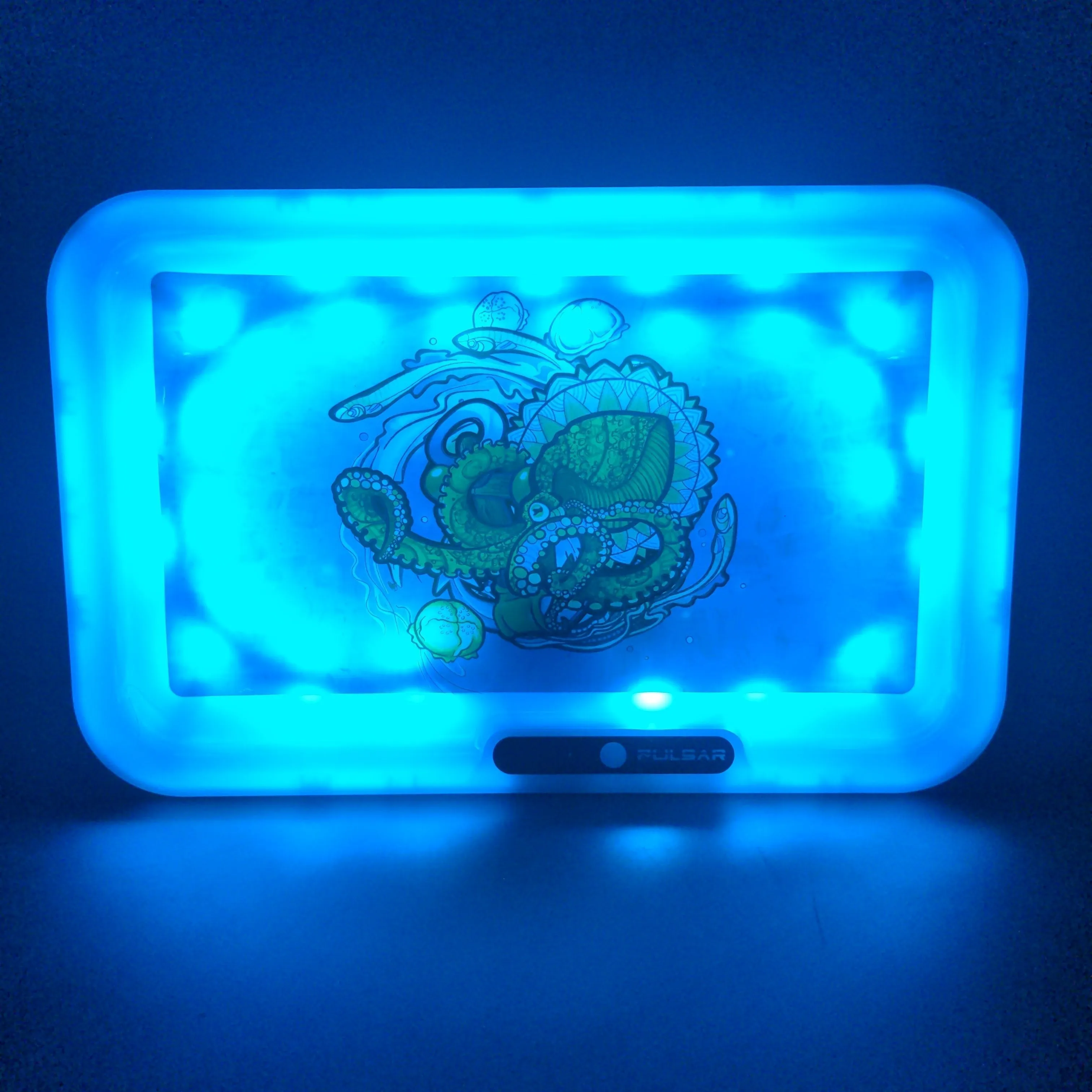 Pulsar Glow Psychedelic Octopus LED Rolling Tray | 11 x 7