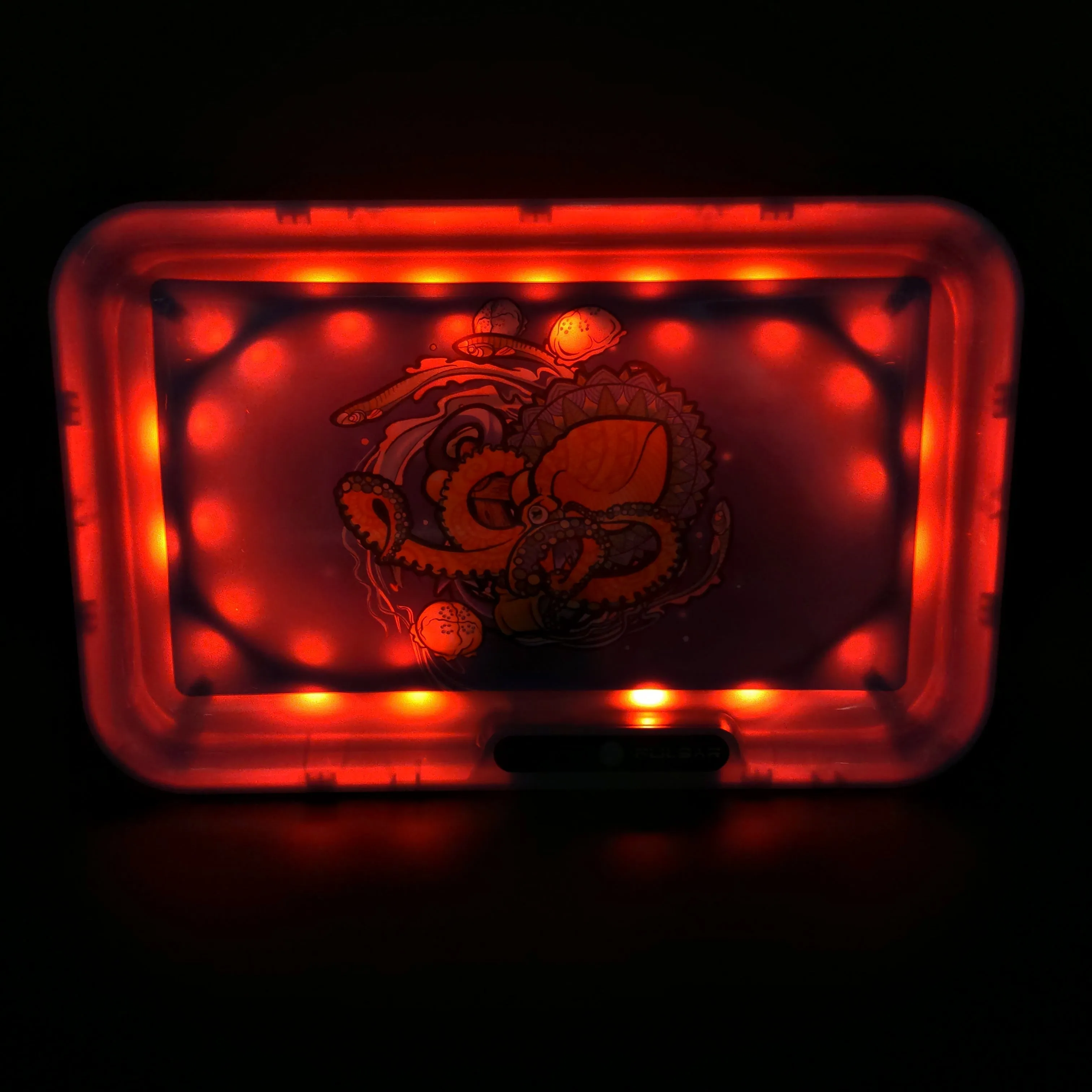 Pulsar Glow Psychedelic Octopus LED Rolling Tray | 11 x 7