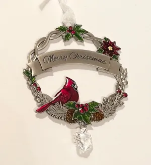 "Merry Christmas" Christmas Cardinal Ornament