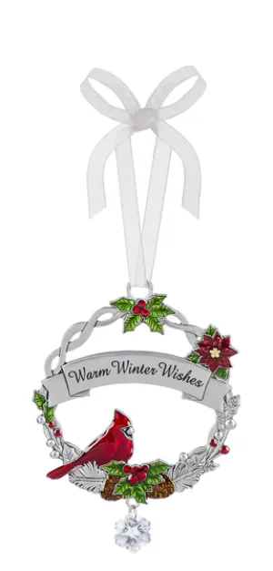 "Warm Winter Wishes" Christmas Cardinal Ornament