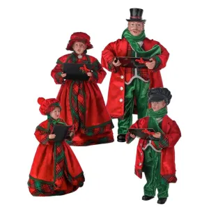 Regency International 13-16" Fabric/Resin Traditional Carolers, Set of 4