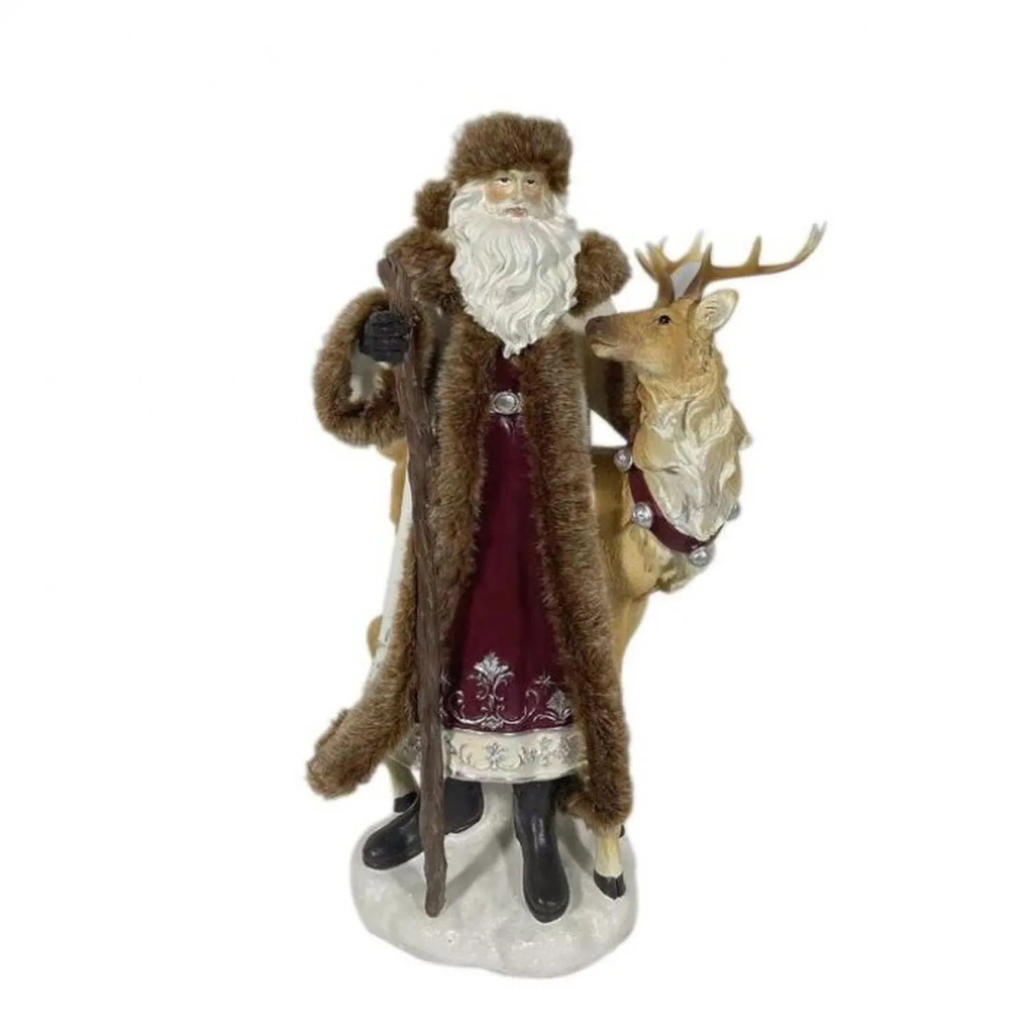 Regency International 15" Resin Regents Park Santa with Deer