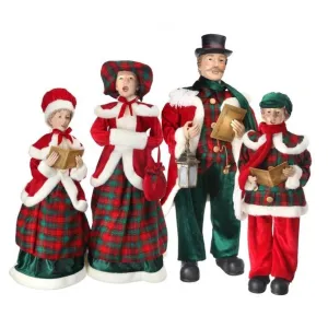 Regency International 26-35" Plaid/Velvet Caroler's Set of 4