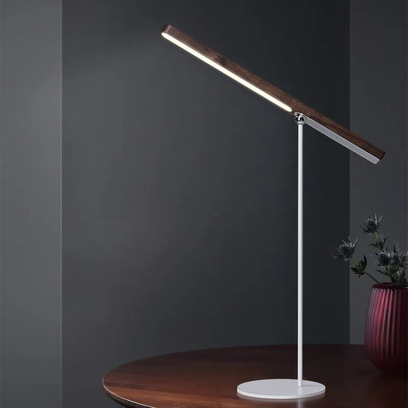 Rotatable LED Wooden Table Lamp with USB Charging