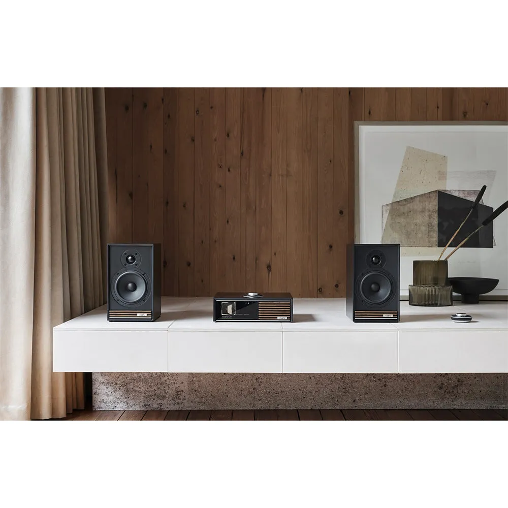 Ruark R610 Music Console with Sabre-R Bookshelf Speakers Streaming System Charcoal