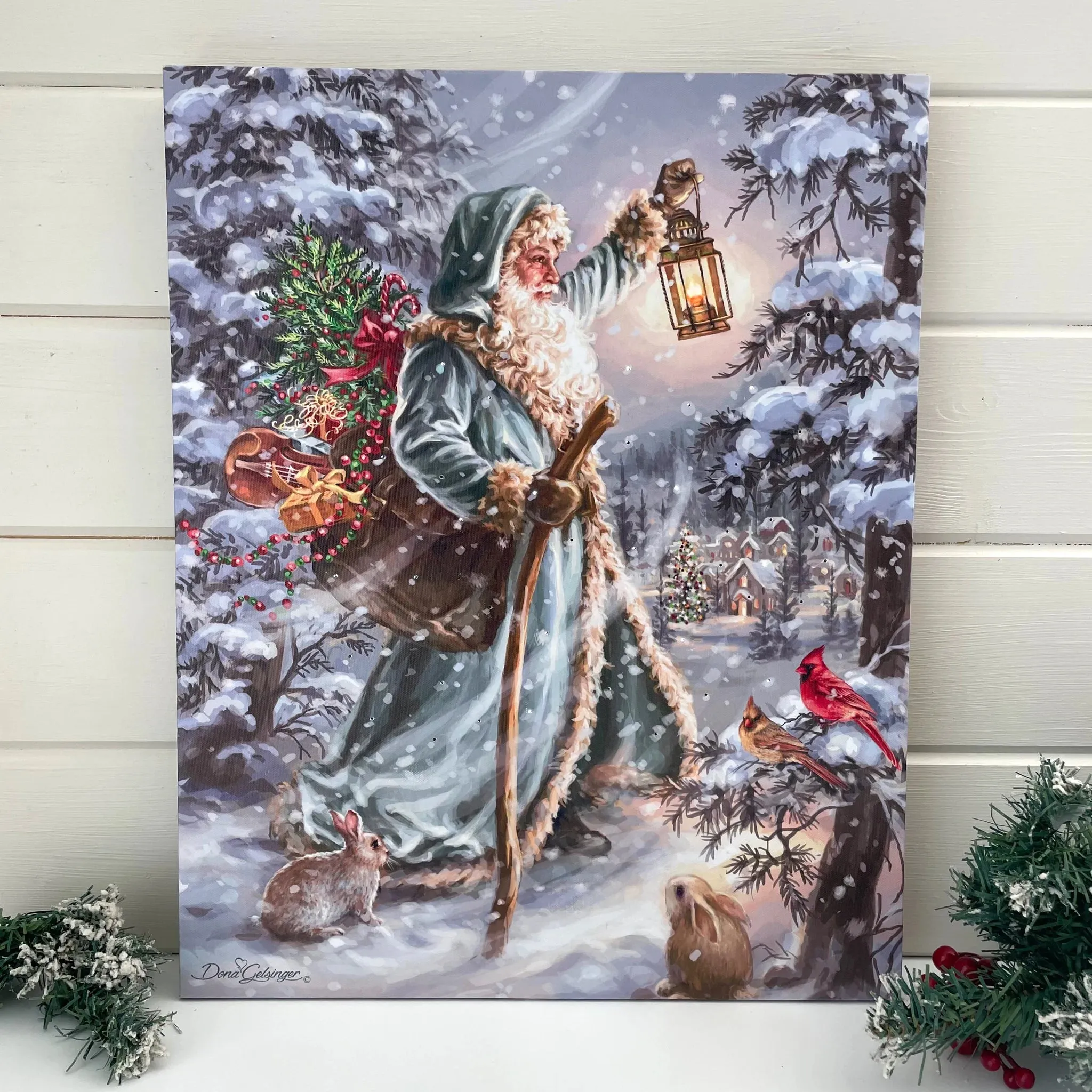 Saint Nicholas Fiber Optic Canvas