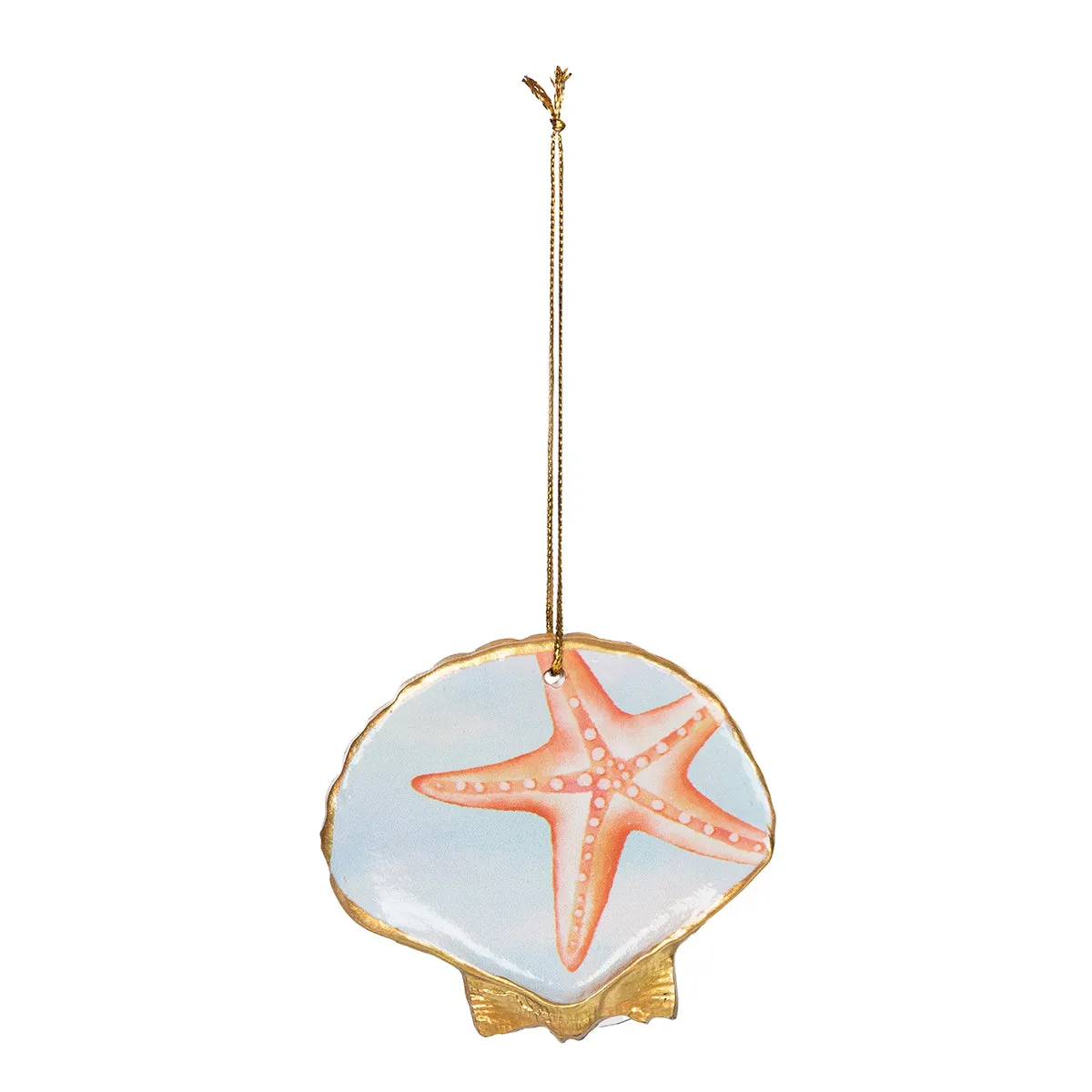 Sea Star Scallop Shell Ornament