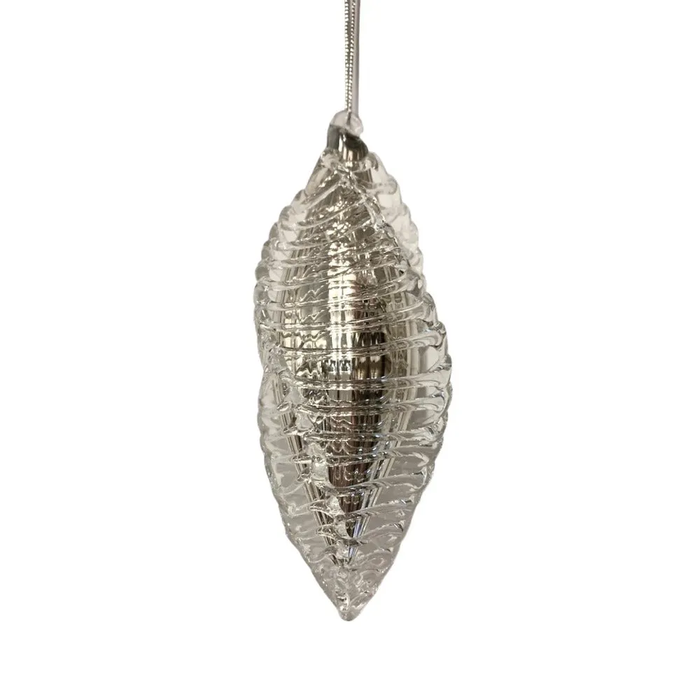 Silver with Spun Glass Drop Ornament